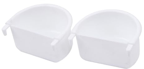 LOVIVER 2x Bird Food Feeding Dish, Bird Cage Accessories, Parrot Cage Feeder Bowl for Parrot Budgie Cockatiels, 7.4cmx6.3cmx3.9cm