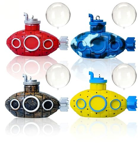 Fubuuf Lot de 4 Décorations Flottantes pour Aquarium sous-Marin Miniature Ornements d'aquarium avec Boule flottantes, Position Ajustable avec Fil de Pêche pour Paysage Aquatique et Décoration Ludique