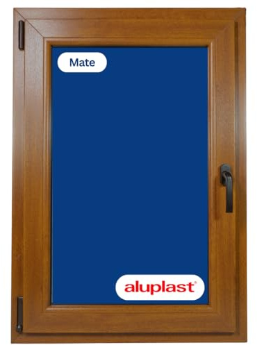 Ventana PVC Reforzada Roble Dorado | Cristal Climalit Mate | Perfil Aluplast | Entrega 24/48h (700x1000 Izquierda Vidrio Mate)