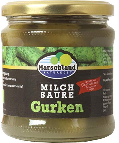Marschland Salz-Dillgurken im Glas, milchsauer fermentiert (330 g) - Bio
