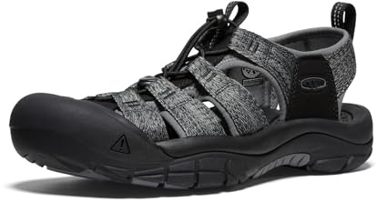KEEN Men's Newport H2 Closed Toe Water Sandals, Black/Steel Grey, 13