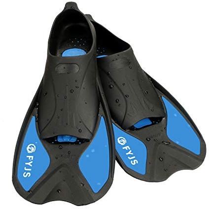 FYJS Short Swim Fins with Comfortable Full Foot Pocket Travel-Size for Snorkeling and Scuba Diving