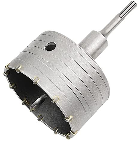 Meccion Lochsäge Hohl Bohrkrone 110mm mit SDS Plus Adapter 110 mm und Zentrierbohrer, Dosensenker Hammerschlagfest Kronenbohrer für Mauerwerk, Ziegel, Beton, Zement, Stein