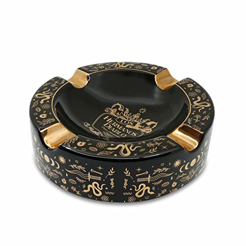 Posacenere per Sigari Grande in Ceramica – 4 Poggia Sigaro, Posacenere da Esterno e Interno per Patio, Terrazza e Casa – Los Hermanos Diablo Mystique