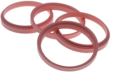 4 anelli di centraggio, 76,0 x 66,5 mm, colore rosa, prodotti in Germania