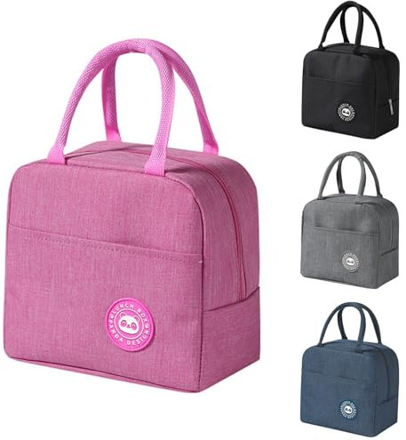 Ruucy Bolsa Termica Porta Alimentos 6L, Bolsa Nevera Portatil, Impermeable Bolsa Comida Trabajo, Pequeña Bolsa Almuerzo Termica para Escuela Oficina Viaje Picnic Camping (Rosa)