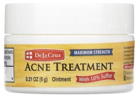 DE LA CRUZ Pommade de traitement contre l'acné avec 10 % de soufre, force maximale 0,21 oz (6 g)