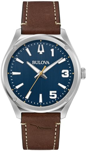 Bulova Marc Anthony Sport Strap Quartz Watch, Stainless Steel, Sapphire Crystal, Blue and Brown