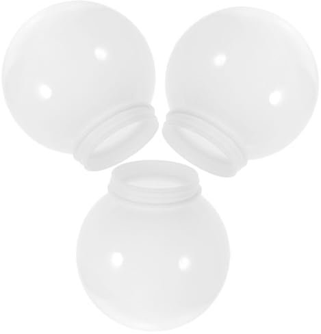 Lurrose Acryl-Lampenpfosten- Mit Gewindehals 3 Stück Runder Lampenschirm Kunststoff-Lichtglobus Schraubhals Deckenventilator-Lichtabdeckung Weiß