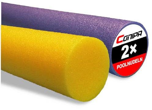 Conipa® - Schwimmnudeln im Set (160 x 7 cm) Kinder & Erwachsene (aus Schaumstoff) - Poolnudel & Pool-Spielzeug Set ab 3-10 Jahre (Made IN Europe) - Pool Wassernudel & Pool-Nudel (Blau + Gelb)