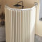 HLTQL Duschvorhang Ohne Bohren,duschvorhangstange L/u Form Und Starker Saugnapf, Faltbarer Duschvorhänge Anti Schimmel Wasserdicht/waschbar Für Eckdusche, Shower Curtains,Cream-5-Folds