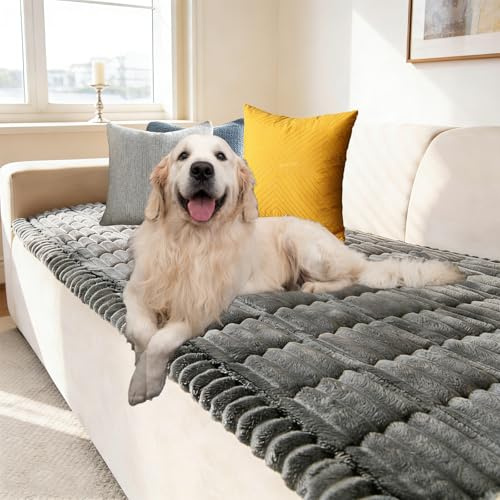 Tatqilo Thick Sofa Cover, Couch Cover for Dogs, Washable Sofa Covers for 2 3 Seater, Non Slip Couch Slipcover, Pet-Friendly Furniture Protector Covers for Living Room (70x180cm, Dark Gray)