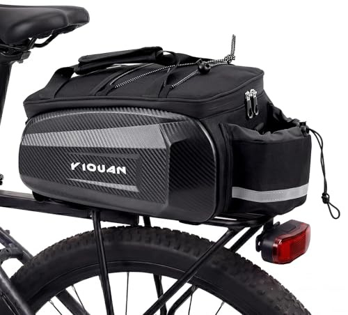 17 l cykelväska, stor kapacitet cykelväska med axelrem och handtag, bergscykel, elektrisk cykel, sadelväska, axelväska, baksätescykelväska för cykelresor, svart