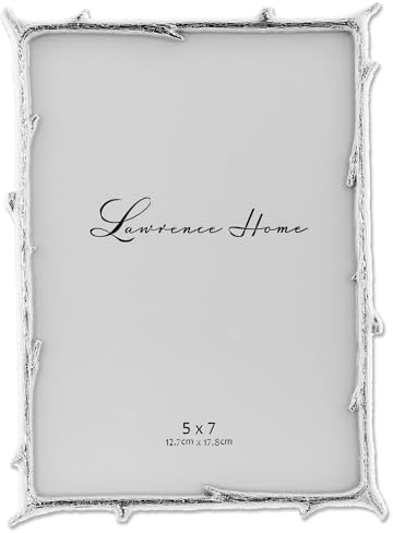 Lawrence Frames 712657 5x7 Silver Metal Natural Branch Design Picture Frame
