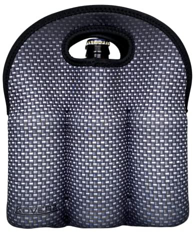 Koverz - #1 Neoprene Insulated 6-Pack Carrier, Beer Bottle Carrier, Six-Pack Tote - Carbon Fiber