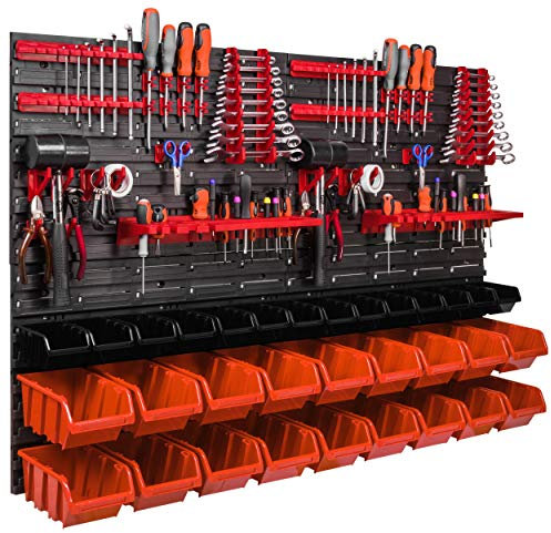 botle Système de rangement Étagère murale 1152 x 780 mm, supports à outils, 32 pièces Etagère de rangement empilable