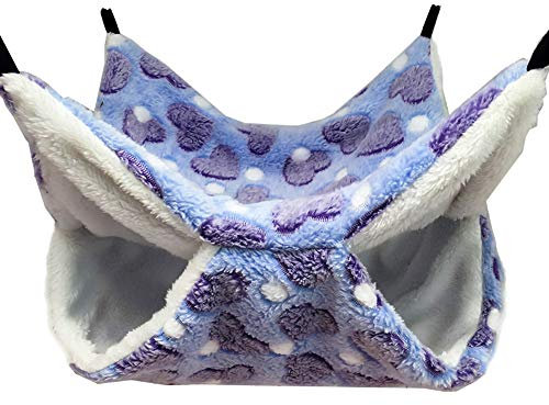 LXTaoler Kleintierkäfig-Hängematte, Stockbett Zuckergleiter Hängematte, Meerschweinchen Käfig Zubehör Bettwäsche Warme Hängematte für Chinchilla, Hamaster, Eichhörnchen, 34 x 34 cm (L x B)