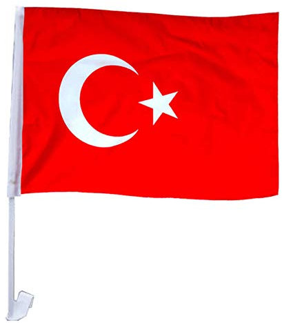 Murago 24 Stück Türkei Autofensterfahne - Türkiye Fahne Türkische Bayrak Fahnen für Auto Deko Flagge Fanartikel
