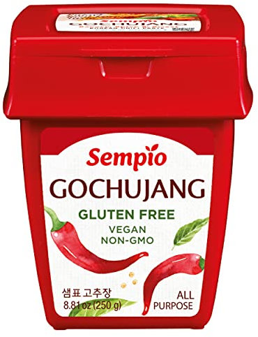 Sempio Gochujang (250g) - Pasta de Chile Coreano, Dulce, Agria, Sabrosa y Picante. Salsa de Pimiento Rojo para Tteokbokki, Comida Coreana. Vegana, No Transgénica
