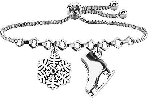 MYOSPARK Skater Gift Ice Skating Charm Bracelet Figure Skating Jewelry Skating Team Gifts Skate Lover Gift (Skating Slider BR)