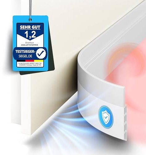 SilverRack Zugluftstopper für Türen Weiß [5 x 1m] - Zuschneidbare Türdichtung selbstklebend - Türdichtung unten - Gummilippe Tür Dichtung Zugluft - Tür Windschutz, Schallschutz & Kälteschutz