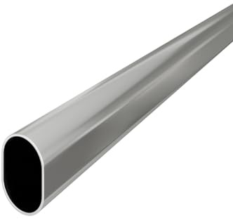 MS Beschläge Tringle à vêtements ovale 30 x 15 mm en acier chromé - Tringle à vêtements - Barre de penderie - Support mural - Sans support mural - 1 m