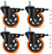 BAOLIHUI Ruote per Carrello 10mm×25mm(3/8-16UNC) con Perno Filettato ¢100mm Ruote per Mobili Ruote per Carichi Pesanti Carico 550kg Arancione