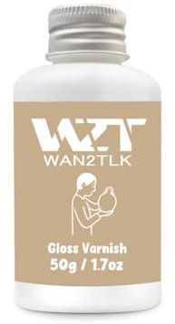 50ml Air Dry Clay Glaze, ton glasur ohne brennen, tondicht für lufttrocknenden ton, wasserdicht, kratzfest, Farbloser Varnish mit glänzende Effekt für Töpferei (glänzende klarlack)