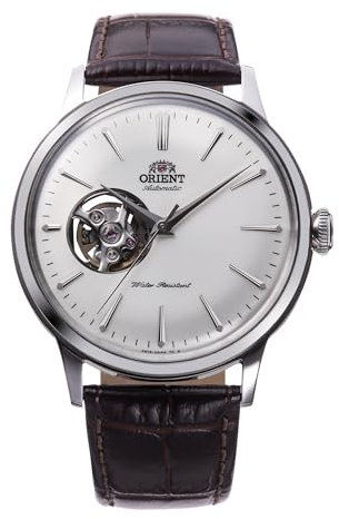 Orient Classic Bambino small Seconds Automatik Armbanduhr für Herren in der Farbe Braun mit Armband aus Leder, Wasserdichtigkeit: 3 bar, Gehäusedurchmesser: 41 mm, RA-AG0002S30B