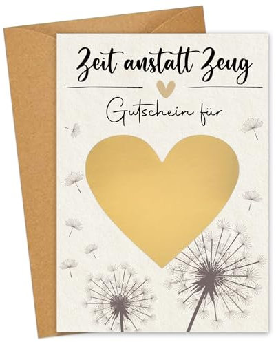 Gutscheine zum selber ausfüllen, Zeit anstatt Zeug, Rubbelkarten zum selber beschriften mit Umschlägen, Gutscheinkarte zum Selbstausfüllen, Geburtstagskarte