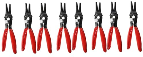 Mobestech 4 Ensembles Pince pour Retirer Les Tuyaux Pince À Tuyau Pompe De Transfert De Carburant Collier De Serrage Extracteur De Boulon Compresseur À Ressort Acier 45# Rouge 2 Pièces * 4