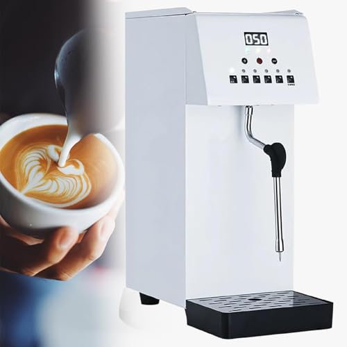 GAYAYAS Espumador de Leche a Vapor Comercial, Espumador y hervidor de Leche Totalmente automático, Varilla de Vapor, Espumador de Leche Comercial de 6 l con Pantalla LED