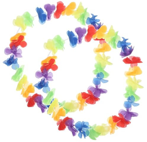 VALICLUD 2pezzi Ghirlanda Hawaiana in Stoffa Decorazioni Tropicali Per Feste Luau Bomboniere Hawaiane Colorate Accessori Per Costumi Da Spiaggia