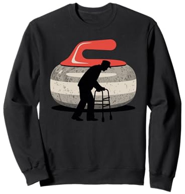 Hombre Viejo Silueta Piedra De Curling Sudadera