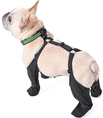 Yosoo Health Gear Hundstövlar Leggings, Vattentäta Hundskor med Justerbart Spänne, Anti-halk Snöregnstövlar för små Medelstora Hundar Utomhusvandring Löpning Vandring (S)