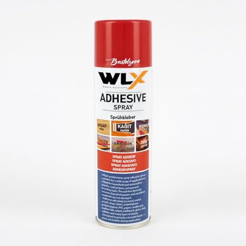 Aerosol adhesivo en aerosol, fuerte spray adhesivo para madera, metal, tela, plástico y papel, sin ácidos, versátil, sin burbujas y permanente (1 x 500 ml)