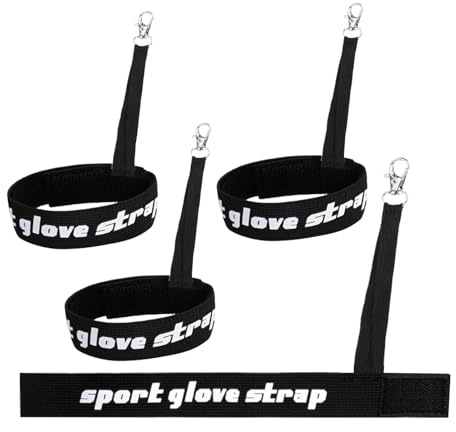 Gwtdtoad Cinturino Di Sicurezza Guanti Sportivi,4 Pezzi Elastici,Cinturini Polso Guanti Da Sci - per Uomini Donne Adolescenti Adulti Sciatori Snowboard Pendolarismo Camminata Campeggio