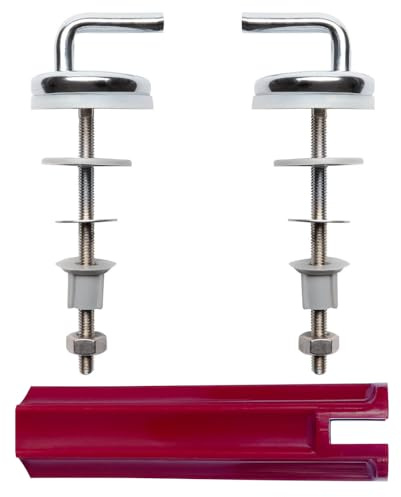 Schläfer 453800 | Set Fissaggio Copriwater Universale, Coppia Cerniere di Ricambio Regolabili a S in Acciaio Cromato + Chiave per Montaggio e Smontaggio Sedili Wc con Vite a Farfalla o Dado CH 14mm