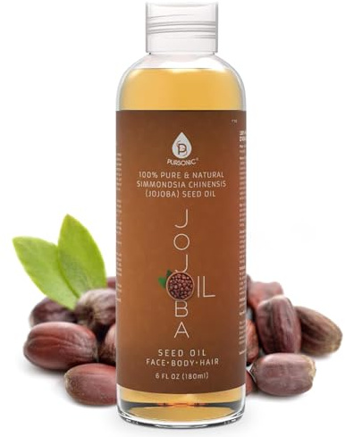 Pursonic 100% Cold Pressed Pure Golden Jojoba Oil for Dry Skin or Damaged Hair, Natural & Unrefined - Moisturizes & Revitalizes Skin, 6 Ounce, 1 count, JJO6