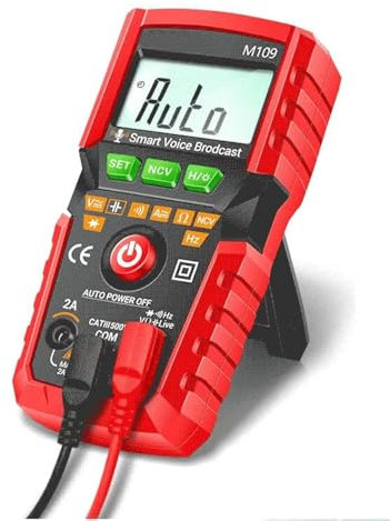 Auto Ranging Digital Multimeter, 4000 Counts Electrical Tester English Voice Broadcast Multimeter Voltmeter Ohmmeter Ammeter, Multi Tester Measure AC/DC Voltage Current Resistance Capacitance with NCV