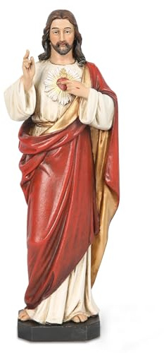 BC katolsk heligt hjärta av Jesus staty, katolsk figur, religiösa gåvor, 15 cm H, handgjord av Buildclassic