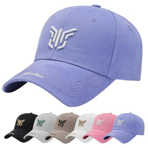 Enwokran Casquette de Baseball, Unisexe 3D Imprimés Brodé Coton Chapeau Ete Respirante Légère Réglable Anti-Soleil Cap Hip-hop Mode Snapback Sport Chapeaux (Violet)