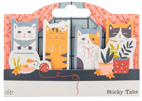 Karma, 100 Sticky Paper Tabs, Cute Page Markers, Sticky Index Tabs, Colorful Annotation Sticky Tabs, Cat