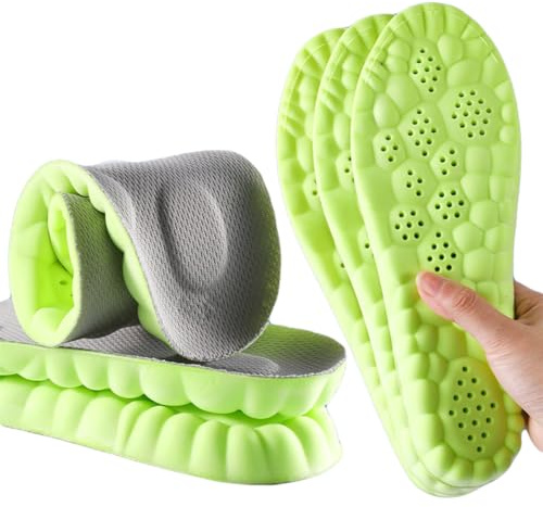 Solette sportive per uomo e donna 4D CloudTech Comfort, soletta per massaggio a punti di agopressione, ammortizzante, assorbe gli odori e assorbe il sudore, progettato per lo sport