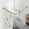 APHTOCF Tringle à Rideau De Douche en Forme De L sans Perçage, Barre De Douche Angle en Métal Universelle, 70 X 70 Cm, pour Salle De Bain, Baignoire, Magasin De Vêtements, Or
