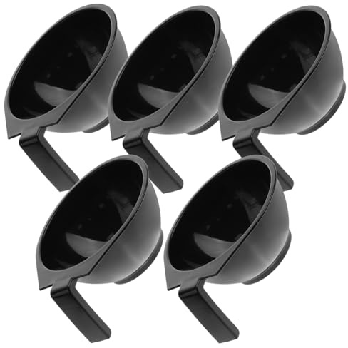 OATIPHO Ensemble de 5 Bols à Teinture Capillaire en Plastique Noir Portables et Pratiques pour Usage Personnel ou Salon de Coiffure DIY