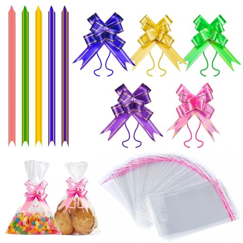 100 stycken presentfolie transparent cellofanpåsar 10 x 15 cm cellofanpåsar klar gjorda av OPP-material transparent presentpapper för blommor, presentkorgar, hantverk, godis wrap