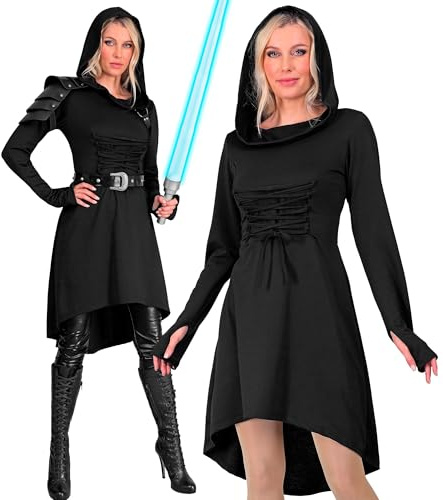 W WIDMANN MILANO Party Fashion - Medieval/Vestido gótico con capucha, disfraz para carnaval, fiestas medievales