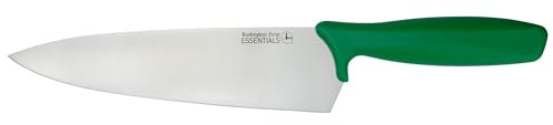 Rockingham Forge Essentials kockkniv med grönt handtag, 24 cm, för sallad och frukt – Färgade knivar för livsmedelshygien, allergifri matlagning – Färgkodade köksknivar i rostfritt stål