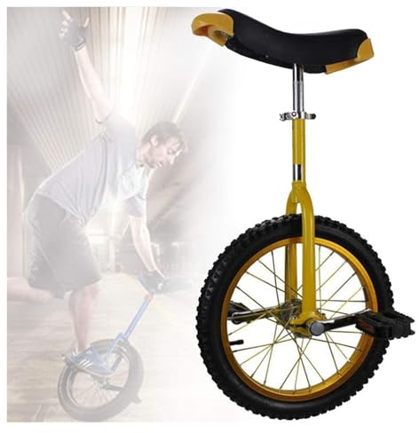 Enhjuling, 16/18/20-tums hjul, halkfria med aluminiumfälg, extra tjocka däck, justerbar sadel(Giallo,18inch)
